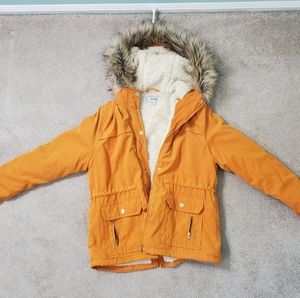 Charlotte Ruse Parka Jacket, Adjustable hoodie, Pumpkin Color